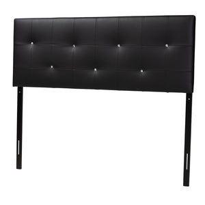 Baxton Studio Baxton Studio Dalini Modern Tufted Faux Leather Headboard with Crystal Accents for Elegant Style Full Black BBT6432-Black-HB-Full