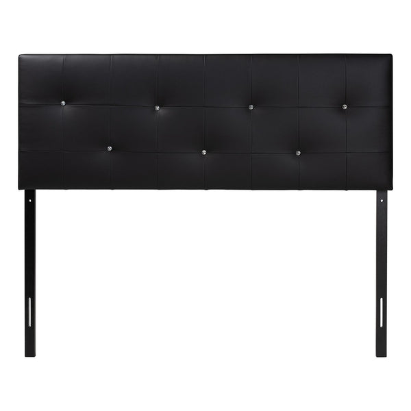 Baxton Studio Baxton Studio Dalini Modern Tufted Faux Leather Headboard with Crystal Accents for Elegant Style Full Black BBT6432-Black-HB-Full