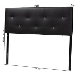 Baxton Studio Baxton Studio Dalini Modern Tufted Faux Leather Headboard with Crystal Accents for Elegant Style Full Black BBT6432-Black-HB-Full
