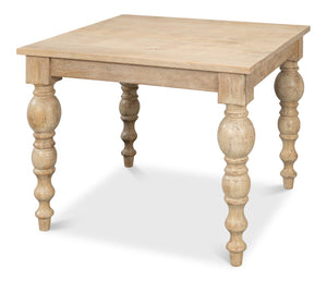 Sarreid Jocelyn Dining Table Square - Elegant Sienna Finish, Durable Mango Wood, Perfect For Modern Dining Natural  53661