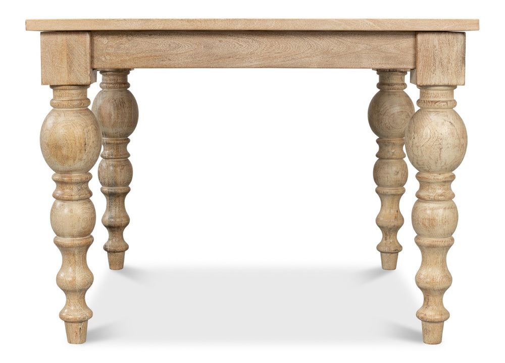 Sarreid Jocelyn Dining Table Square - Elegant Sienna Finish, Durable Mango Wood, Perfect For Modern Dining Natural  53661