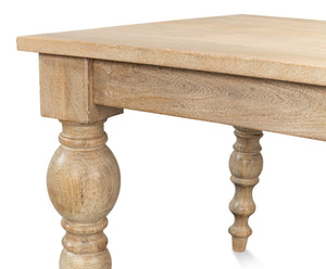 Sarreid Jocelyn Dining Table Square - Elegant Sienna Finish, Durable Mango Wood, Perfect For Modern Dining Natural  53661