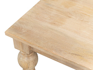 Sarreid Jocelyn Dining Table Square - Elegant Sienna Finish, Durable Mango Wood, Perfect For Modern Dining Natural  53661