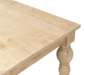Sarreid Jocelyn Dining Table Square - Elegant Sienna Finish, Durable Mango Wood, Perfect For Modern Dining Natural  53661