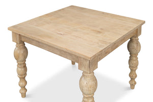 Sarreid Jocelyn Dining Table Square - Elegant Sienna Finish, Durable Mango Wood, Perfect For Modern Dining Natural  53661