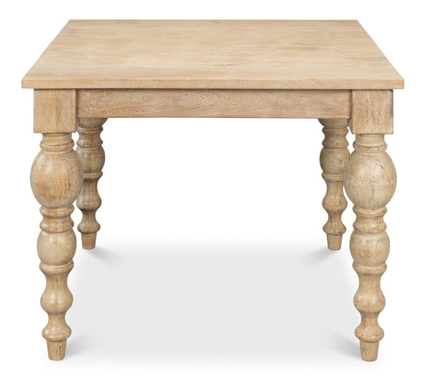 Sarreid Jocelyn Dining Table Square - Elegant Sienna Finish, Durable Mango Wood, Perfect For Modern Dining Natural  53661