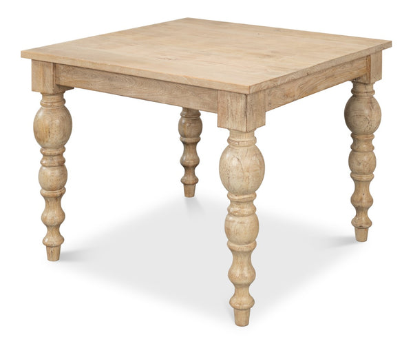 Sarreid Jocelyn Dining Table Square - Elegant Sienna Finish, Durable Mango Wood, Perfect For Modern Dining Natural  53661