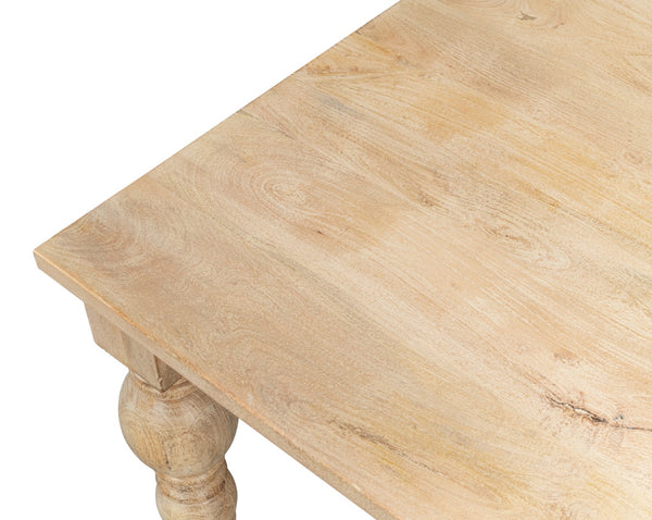Sarreid Jocelyn Dining Table Square - Elegant Sienna Finish, Durable Mango Wood, Perfect For Modern Dining Natural  53661