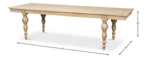 Sarreid Jocelyn Dining Table - Elegant Rectangle Design In Sienna Finish Crafted From Durable Mango Wood Natural  53662