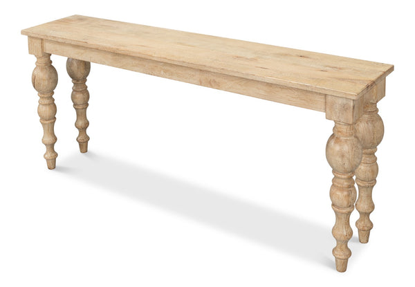 Sarreid Jocelyn Console Table - Elegant Sienna Finish In Durable Mango Wood For Stylish Home Decor Natural  53663