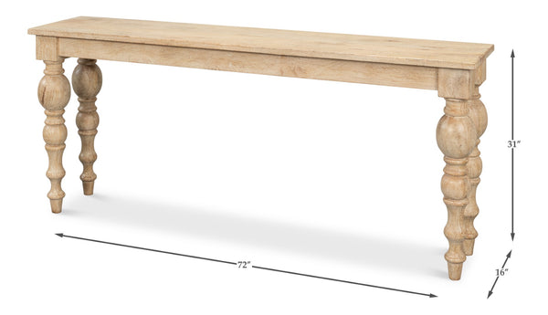 Sarreid Jocelyn Console Table - Elegant Sienna Finish In Durable Mango Wood For Stylish Home Decor Natural  53663