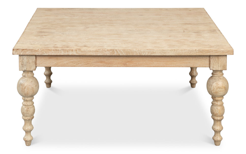 Sarreid Jocelyn Coffee Table - Elegant Sienna Finish, Durable Mango Wood Design For Stylish Living Spaces Natural  53664
