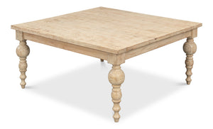 Sarreid Jocelyn Coffee Table - Elegant Sienna Finish, Durable Mango Wood Design For Stylish Living Spaces Natural  53664
