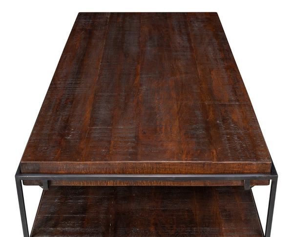 Sarreid Ernest Desk - Stylish Ascot Finish In Mango Wood & Iron For A Modern Home Office Upgrade Brown  53665