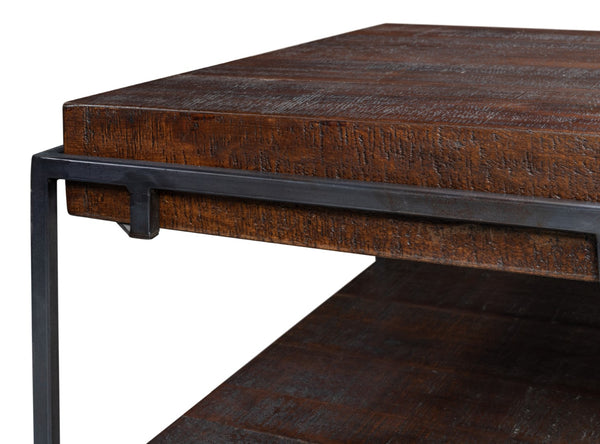 Sarreid Ernest Desk - Stylish Ascot Finish In Mango Wood & Iron For A Modern Home Office Upgrade Brown  53665