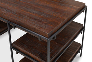 Sarreid Ernest Desk - Stylish Ascot Finish In Mango Wood & Iron For A Modern Home Office Upgrade Brown  53665