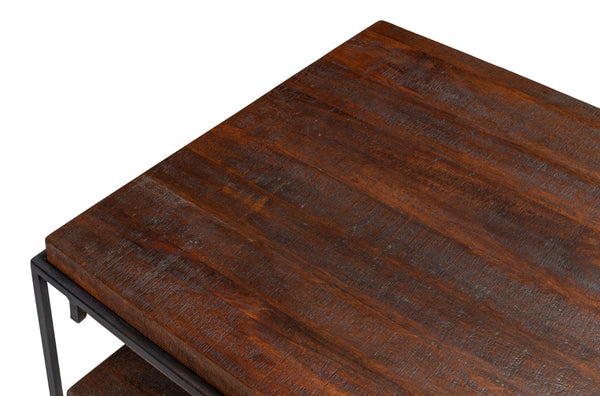 Sarreid Ernest Desk - Stylish Ascot Finish In Mango Wood & Iron For A Modern Home Office Upgrade Brown  53665