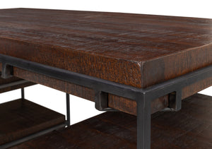 Sarreid Ernest Desk - Stylish Ascot Finish In Mango Wood & Iron For A Modern Home Office Upgrade Brown  53665