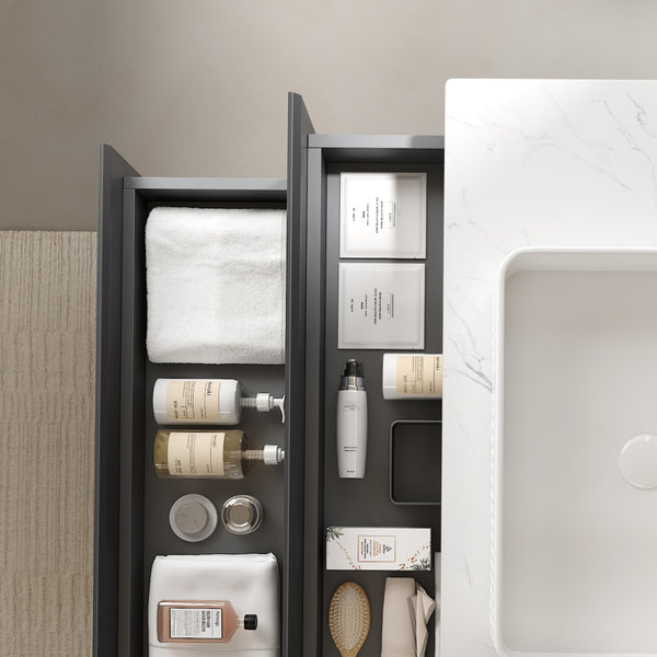 English Elm VEDO Carrara White 30" Artificial Marble Counter Top — Scratch, Water & Fire Resistant, Stylish Finish W2615P251865