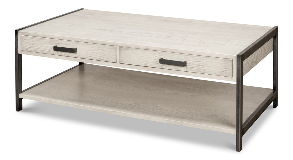 Sarreid Covet Cocktail Table - Elegant Ivory Bianca Finish With Birch & Ash, Modern Mdf Design For Your Home Ivory  53670
