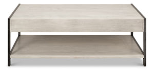 Sarreid Covet Cocktail Table - Elegant Ivory Bianca Finish With Birch & Ash, Modern Mdf Design For Your Home Ivory  53670