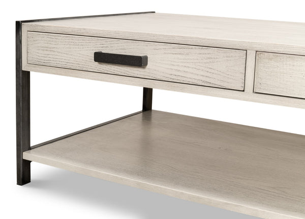 Sarreid Covet Cocktail Table - Elegant Ivory Bianca Finish With Birch & Ash, Modern Mdf Design For Your Home Ivory  53670