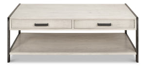 Sarreid Covet Cocktail Table - Elegant Ivory Bianca Finish With Birch & Ash, Modern Mdf Design For Your Home Ivory  53670