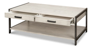 Sarreid Covet Cocktail Table - Elegant Ivory Bianca Finish With Birch & Ash, Modern Mdf Design For Your Home Ivory  53670