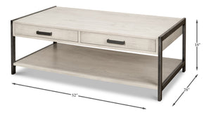 Sarreid Covet Cocktail Table - Elegant Ivory Bianca Finish With Birch & Ash, Modern Mdf Design For Your Home Ivory  53670