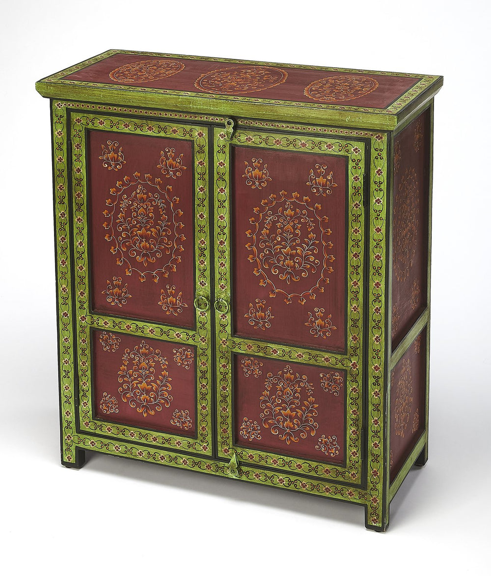 Butler Specialty Disha Hand Painted Floral Storage Chest – Stylish Meranti Wood Cabinet For Seasonal Essentials Multi,Color Merranti Wood,Mdf 5367290-butler