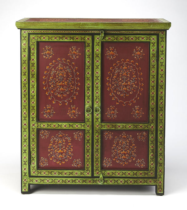 Butler Specialty Disha Hand Painted Floral Storage Chest – Stylish Meranti Wood Cabinet For Seasonal Essentials Multi,Color Merranti Wood,Mdf 5367290-butler