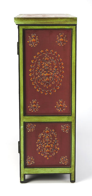 Butler Specialty Disha Hand Painted Floral Storage Chest – Stylish Meranti Wood Cabinet For Seasonal Essentials Multi,Color Merranti Wood,Mdf 5367290-butler