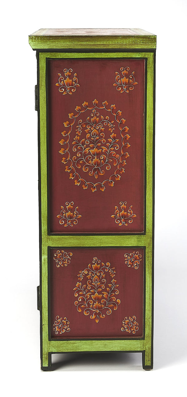 Butler Specialty Disha Hand Painted Floral Storage Chest – Stylish Meranti Wood Cabinet For Seasonal Essentials Multi,Color Merranti Wood,Mdf 5367290-butler
