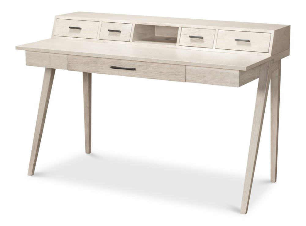 Sarreid Covet Desk - Elegant Ivory Bianca Finish Crafted From Birch, Ash & Mdf For A Stylish Workspace Upgrade Ivory  53673