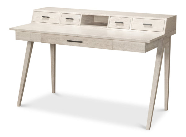 Sarreid Covet Desk - Elegant Ivory Bianca Finish Crafted From Birch, Ash & Mdf For A Stylish Workspace Upgrade Ivory  53673