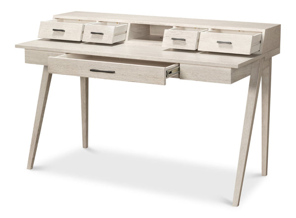 Sarreid Covet Desk - Elegant Ivory Bianca Finish Crafted From Birch, Ash & Mdf For A Stylish Workspace Upgrade Ivory  53673