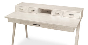 Sarreid Covet Desk - Elegant Ivory Bianca Finish Crafted From Birch, Ash & Mdf For A Stylish Workspace Upgrade Ivory  53673