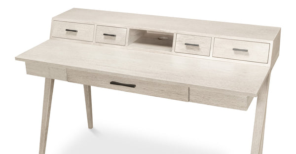 Sarreid Covet Desk - Elegant Ivory Bianca Finish Crafted From Birch, Ash & Mdf For A Stylish Workspace Upgrade Ivory  53673