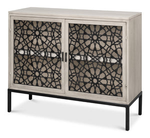 Sarreid Covet Door Chest - Elegant Ivory Bianca Finish In Tanganika Wood - Perfect For Stylish Storage Solutions White  53674