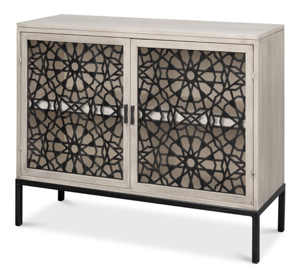 Sarreid Covet Door Chest - Elegant Ivory Bianca Finish In Tanganika Wood - Perfect For Stylish Storage Solutions White  53674