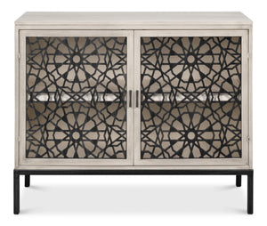 Sarreid Covet Door Chest - Elegant Ivory Bianca Finish In Tanganika Wood - Perfect For Stylish Storage Solutions White  53674