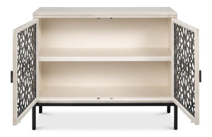 Sarreid Covet Door Chest - Elegant Ivory Bianca Finish In Tanganika Wood - Perfect For Stylish Storage Solutions White  53674