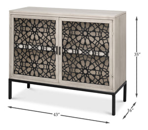 Sarreid Covet Door Chest - Elegant Ivory Bianca Finish In Tanganika Wood - Perfect For Stylish Storage Solutions White  53674