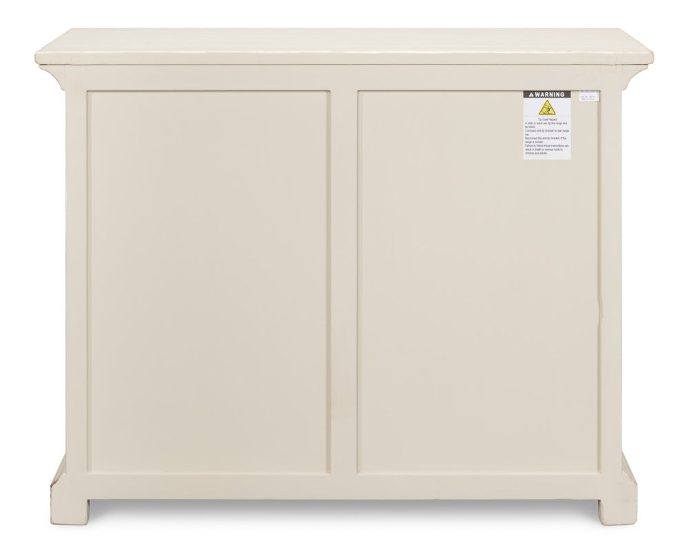 Sarreid Sonya Commode Antique White - Elegant Reclaimed Pine Storage Solution With Timeless Charm White  53677-3