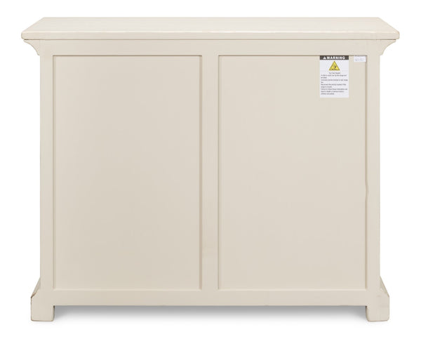 Sarreid Sonya Commode Antique White - Elegant Reclaimed Pine Storage Solution With Timeless Charm White  53677-3