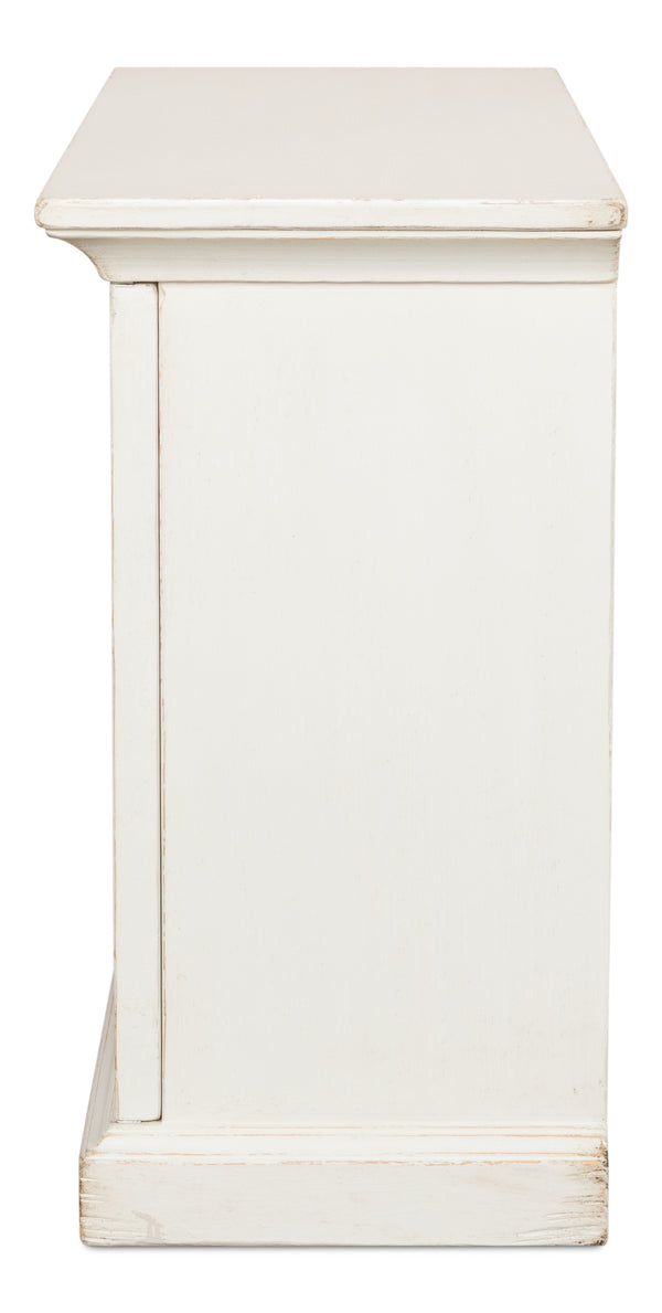 Sarreid Sonya Commode Antique White - Elegant Reclaimed Pine Storage Solution With Timeless Charm White  53677-3