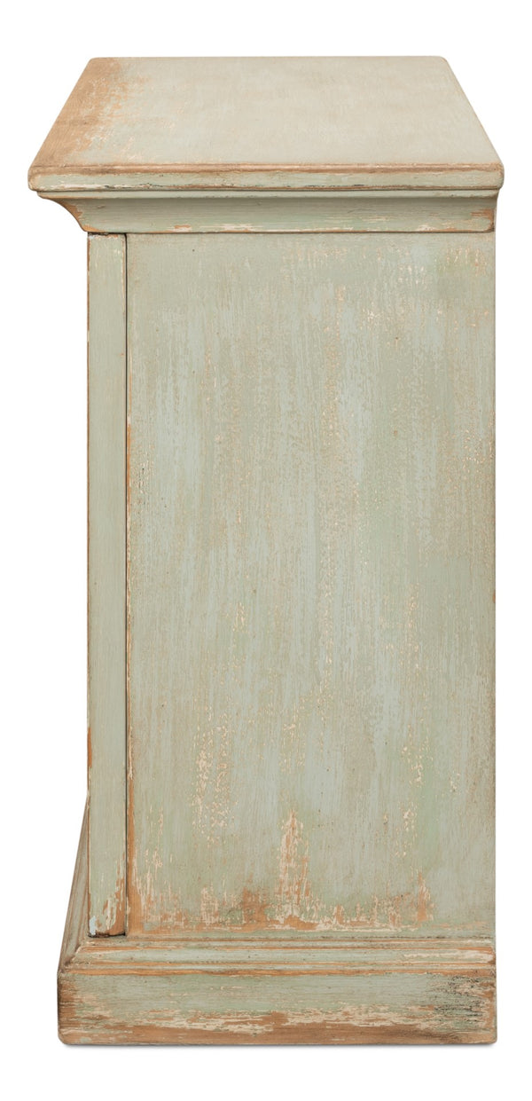 Sarreid Sonya Commode Sage - Stylish Reclaimed Pine Design In Elegant Sage Finish For Modern Bathrooms Green  53677-4