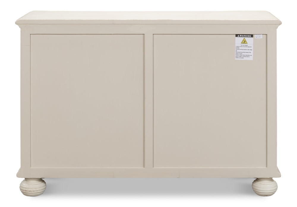 Sarreid Astrid Antique White Commode - Elegant Reclaimed Pine Entrance Storage For Timeless Home Décor White  53678-3