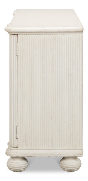 Sarreid Astrid Antique White Commode - Elegant Reclaimed Pine Entrance Storage For Timeless Home Décor White  53678-3