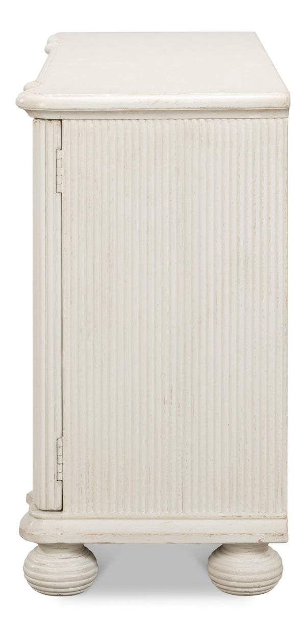 Sarreid Astrid Antique White Commode - Elegant Reclaimed Pine Entrance Storage For Timeless Home Décor White  53678-3